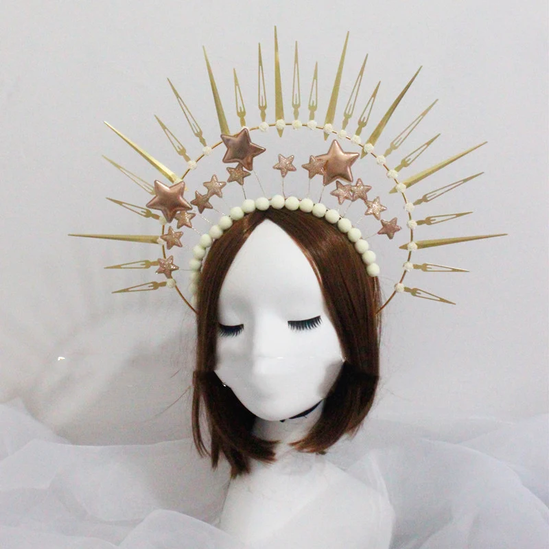 Fashion DIY Lolita Madonna hoofdtooi materiaalpakket voor podium, nachtclub, show. Maak je eigen mode kroon.
