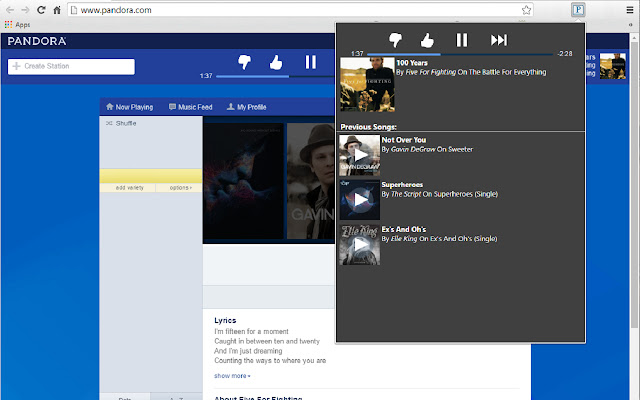 Pandora Made Better chrome extension