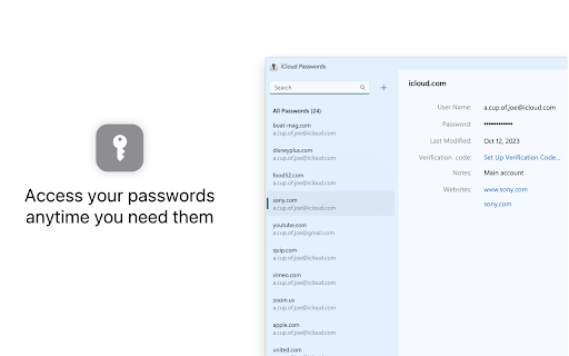 iCloud Passwords