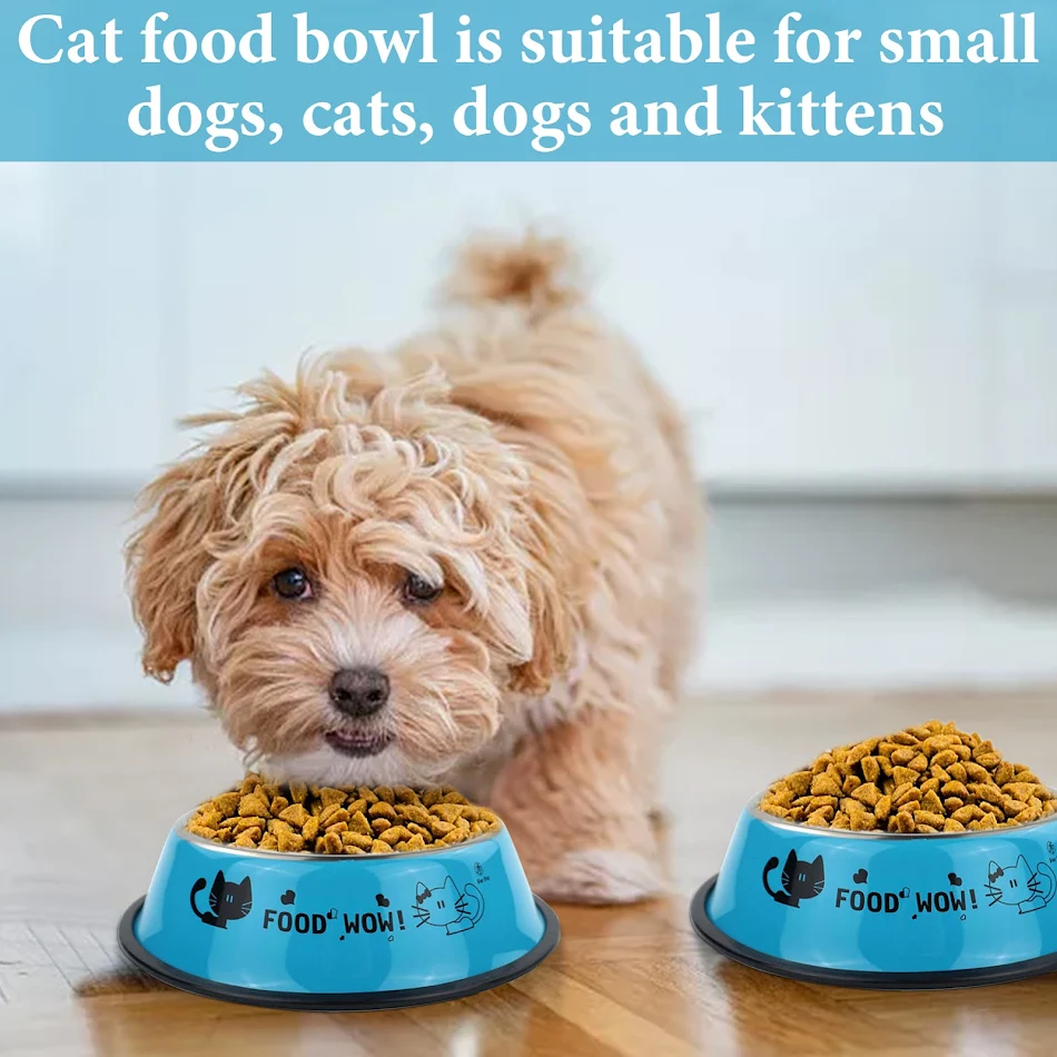 Stainless Steel Pet Feeding Bowls Non-slip Dog Bowls Durable Anti-fall Pet Supplies Cat Puppy Feeder Food Container