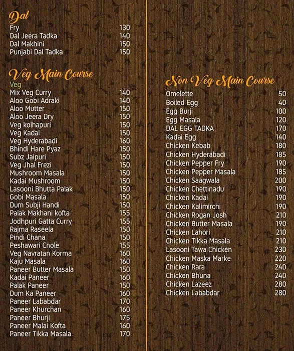 Orbis Restaurant menu 