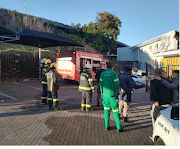 Emergency workers attended to an accident scene at a Toyota dealership near the N1 on Empire Road on Sunday morning. 