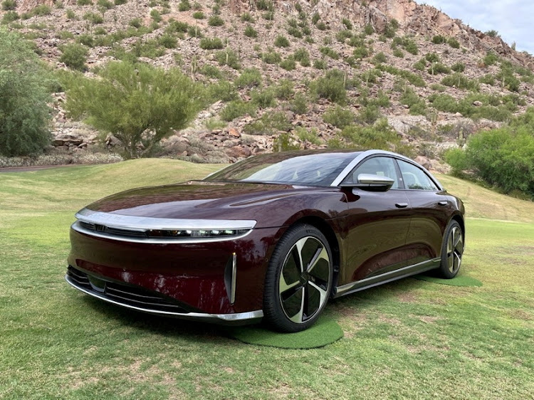 A Lucid Air electric vehicle is displayed in Scottsdale, Arizona. Picture: REUTERS