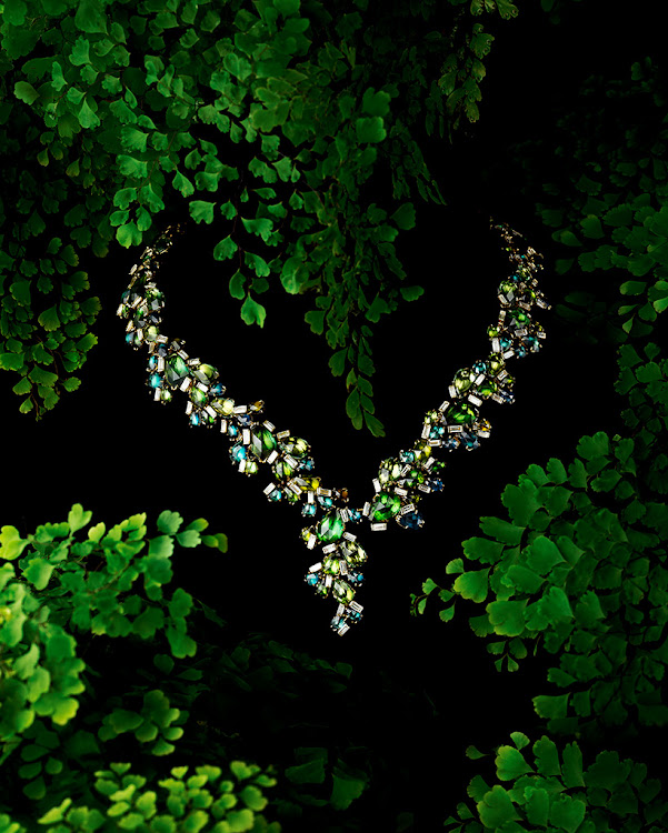 Cartier (Sur)Naturel Source Nature Cactus Tourmaline Necklace with tourmalines and diamonds, POR.