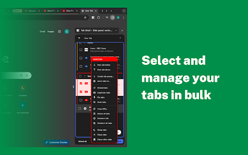 Tab Shelf - Side panel vertical tabs