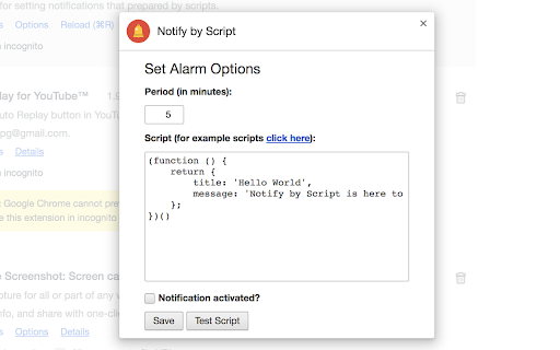 Notify by Script