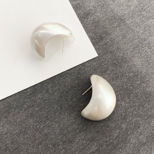 Title 1, Crescent Brushed Earrings