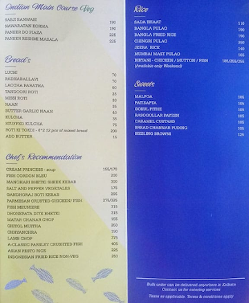 Bijoli Caterer menu 