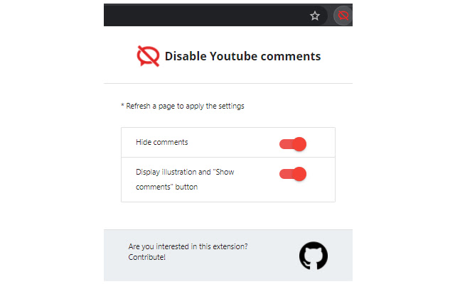 Disable Youtube comments chrome extension