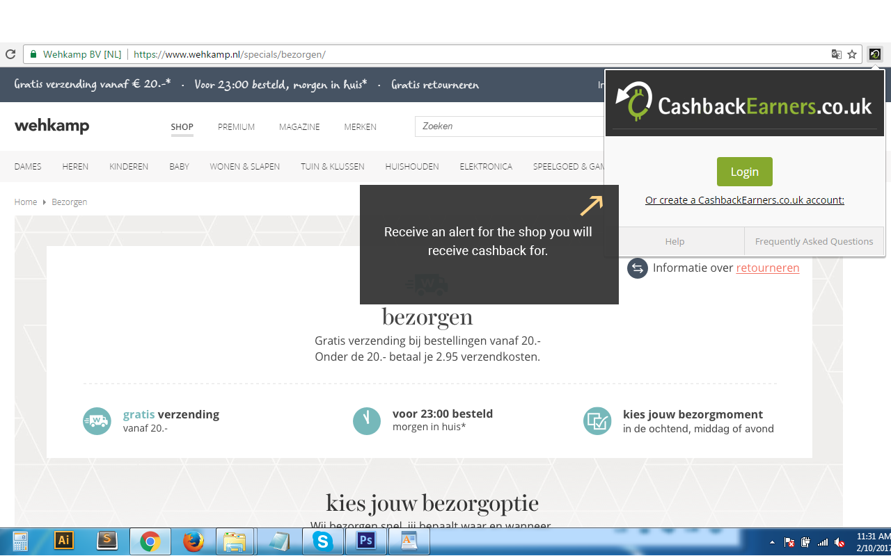 CashbackEarners Alertbar Preview image 4