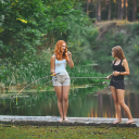 Fishing girl