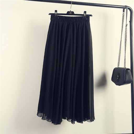 Title 9, Bohemian Half-length Skirt, 3-layer Large Hem, ...