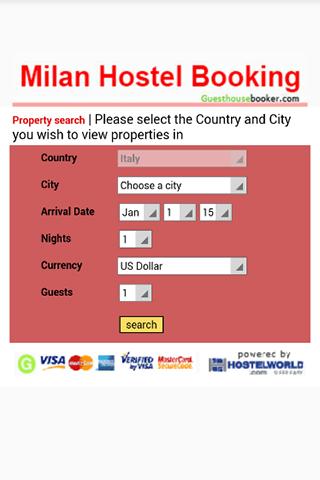 Milan Hostel Booking 2