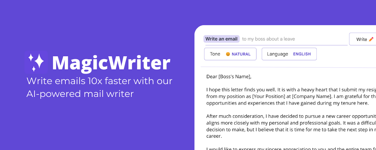 MagicWriter - Your AI Email Writer Assistant Preview image 1