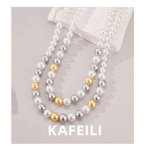 Title 2, Mixed Color Shell Beads Necklace Light Luxury B...