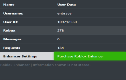 Roblox Enhancer chrome extension