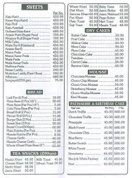 Janata Bakers menu 3