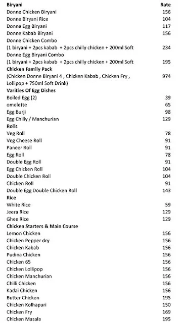 Bachelors Kitchen Donne Biryani menu 