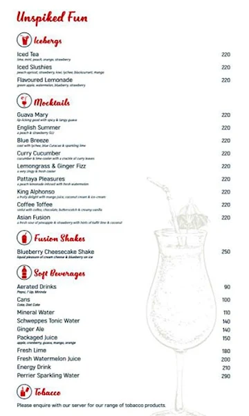 Harry's Bar + Cafe menu 