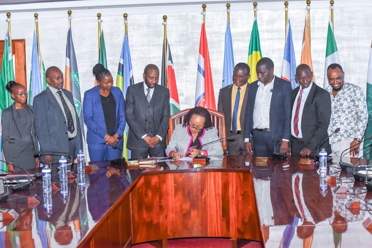 Kirinyaga Governor Anne Waiguru assents to the Kirinyaga County Agricultural Technical and Vocational Education and Training Centre Act, 2023 on Wednesday