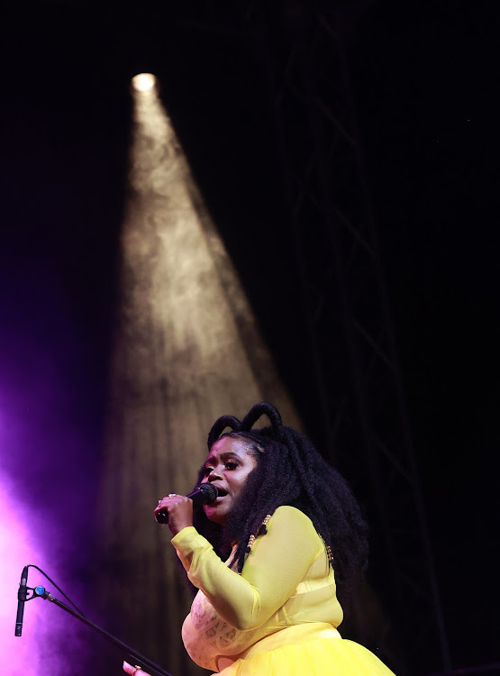 Titi Luzipo performs at the Standard Bank Joy of Jazz concert at the Sandton Convention Centre in Johannesburg.