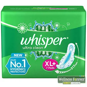 Whisper Ultra Clean Sanitary Pads - 7 pcs