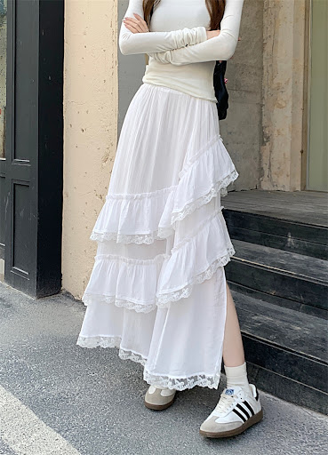 Title 12, Womens Summer Irregular Lace Cake Skirt. Light...