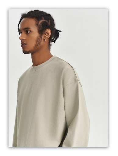 Title 3, Mens Solid Color Round Neck Sweater, Heavy Thi...