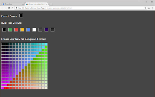 New Tab Custom Colour Blank Page