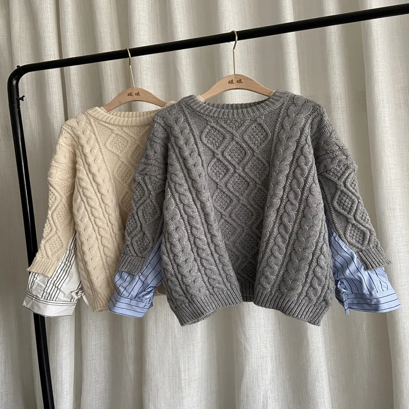 Title 3, Dames oversized slimming knit sweater in luie s...