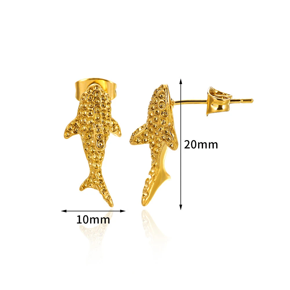 Title 3, 18K Gouden roestvrijstalen studs Ocean Series, ...