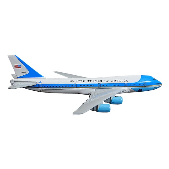 Mô Hình Máy Bay Trưng Bày Boeing 747 Air Force One Everfly (Trắng Xanh Nhạt)