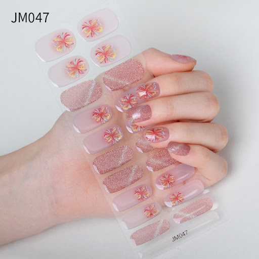 Title 4, New Year Semi-curing Gel Nail Stickers Waterpro...