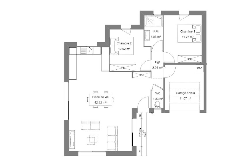  Vente Terrain + Maison - Terrain : 309m² - Maison : 80m² à La Roche-sur-Yon (85000) 