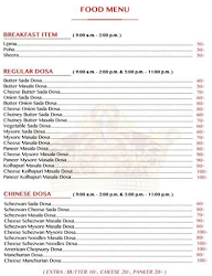 Royal Dosa menu 1