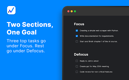 Narrow Focus: New Tab Todo List