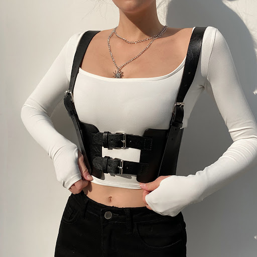 Title 4, Pu Leather Vest Sling Belt For Men And Women