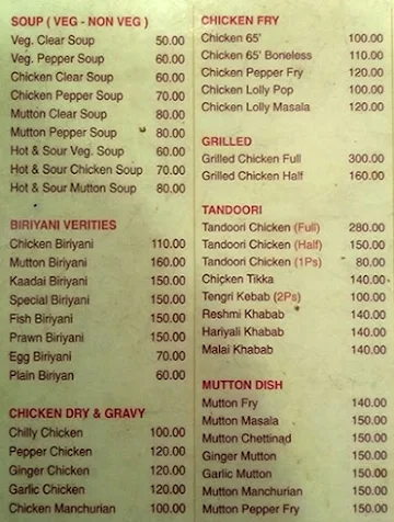 Safa Biriyani & Fast Food menu 