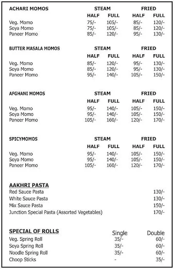 Maggi The Junction menu 