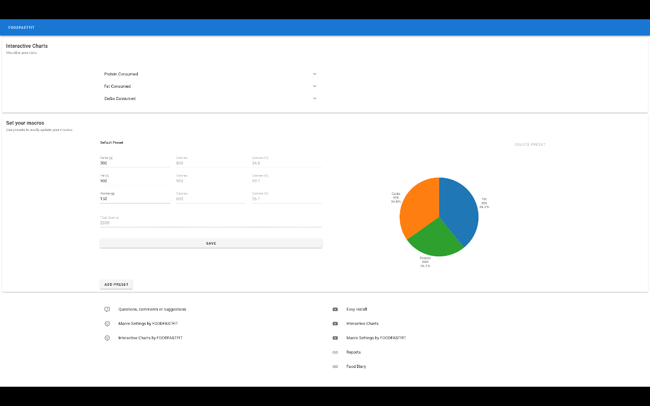 Macro Settings by FOODFASTFIT Preview image 0