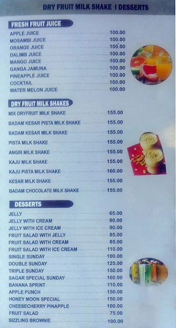 Sagar Pure Veg Restaurant menu 