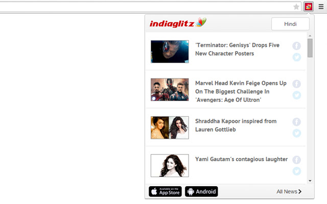 IndiaGlitz Hindi Tamil Telugu chrome extension