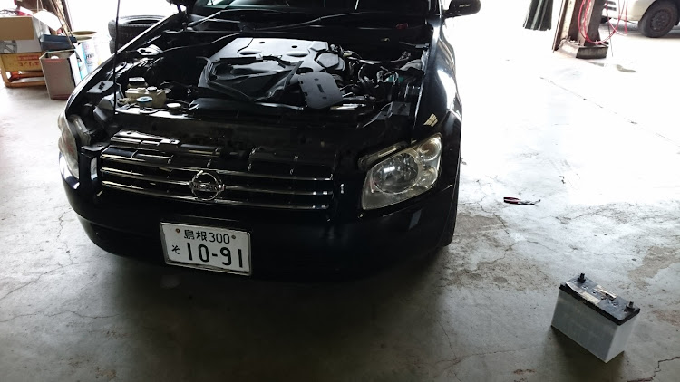 ステージアの本日仕事・バッテリー交換・洗車してないに関するカスタム事例の投稿画像1枚目