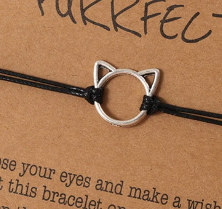 Title 6, Schattige handgemaakte handband met kattenkop v...