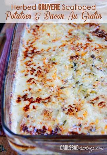 Herbed Gruyere Scalloped Potatoes & Bacon Au Grati