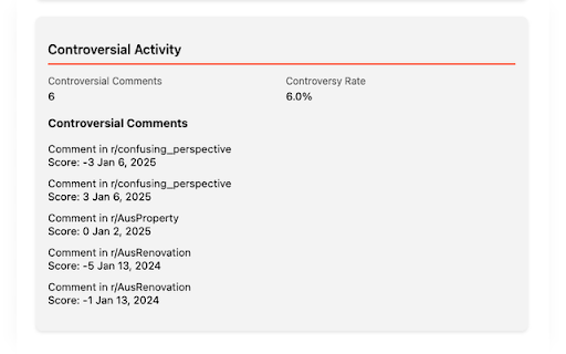 Reddit User Detective screenshot 3