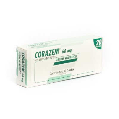 Diltiazem 60mg Corazem Lab Farma Caja x 20 Tabletas  