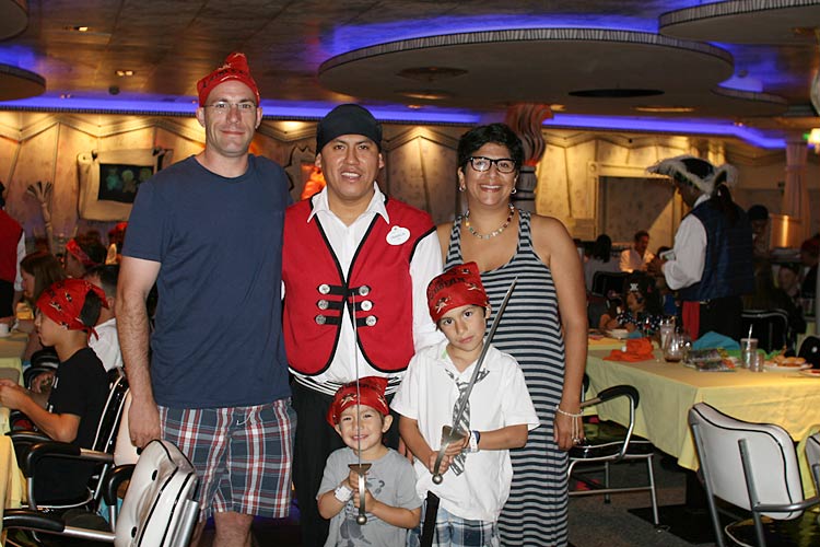 Getting into the swashbuckling spirit in the dining room of Disney Magic.