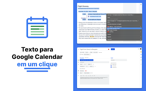 Texto para Google Agenda