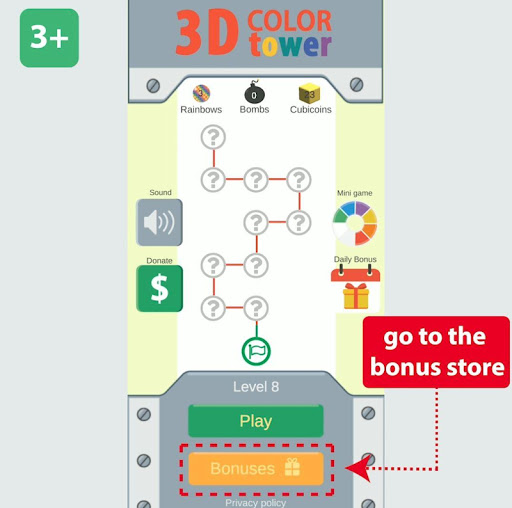 3D Color Tower - color cubes